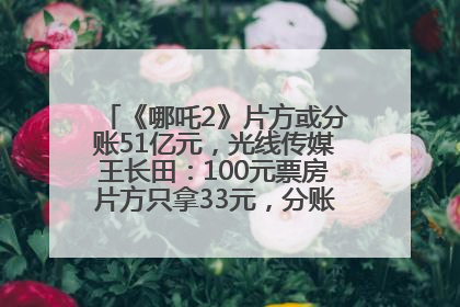 《哪吒2》片方或分账51亿元，光线传媒王长田：100元票房片方只拿33元，分账方式不合理