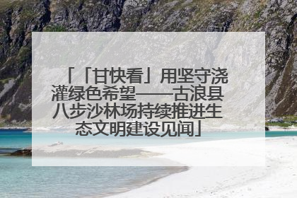 「甘快看」用坚守浇灌绿色希望——古浪县八步沙林场持续推进生态文明建设见闻