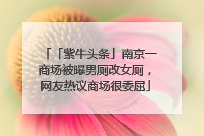 「紫牛头条」南京一商场被曝男厕改女厕，网友热议商场很委屈