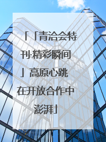 「青洽会特刊·精彩瞬间」高原心跳 在开放合作中澎湃