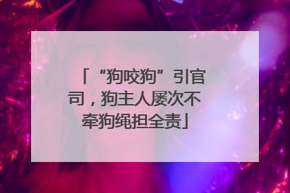“狗咬狗”引官司，狗主人屡次不牵狗绳担全责