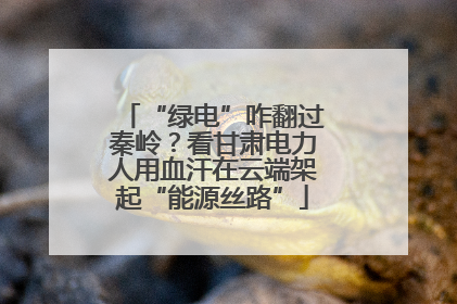 “绿电”咋翻过秦岭？看甘肃电力人用血汗在云端架起“能源丝路”