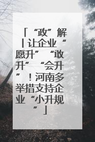 “政”解丨让企业“愿升”“敢升”“会升”！河南多举措支持企业“小升规”