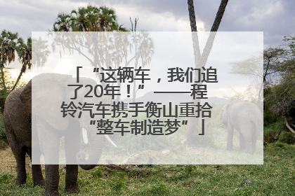 “这辆车，我们追了20年！”——程铃汽车携手衡山重拾“整车制造梦”