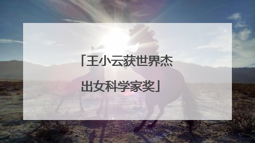 王小云获世界杰出女科学家奖