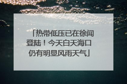 热带低压已在徐闻登陆！今天白天海口仍有明显风雨天气