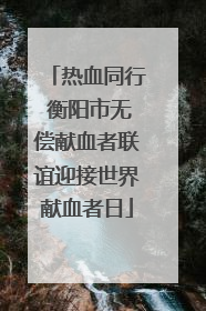 热血同行 衡阳市无偿献血者联谊迎接世界献血者日