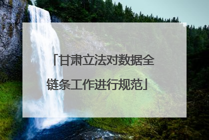 甘肃立法对数据全链条工作进行规范