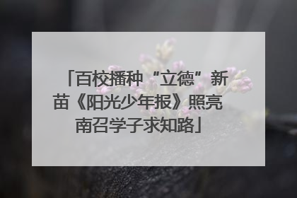 百校播种“立德”新苗《阳光少年报》照亮南召学子求知路