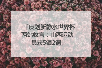皮划艇静水世界杯两站收官：山西运动员获5银2铜