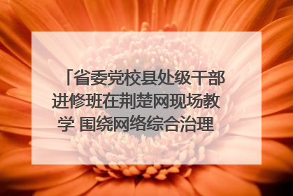 省委党校县处级干部进修班在荆楚网现场教学 围绕网络综合治理工作展开交流