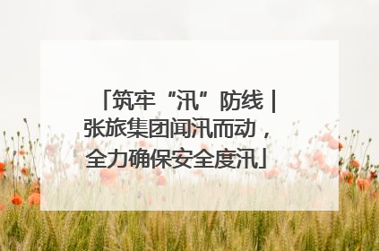筑牢“汛”防线｜张旅集团闻汛而动，全力确保安全度汛