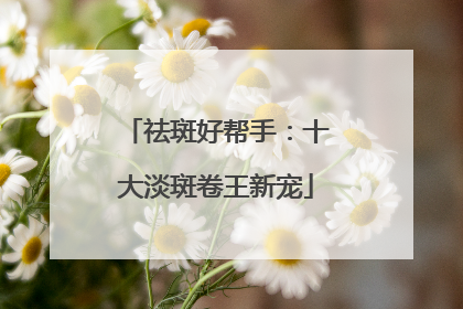 祛斑好帮手：十大淡斑卷王新宠