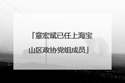 章宏斌已任上海宝山区政协党组成员