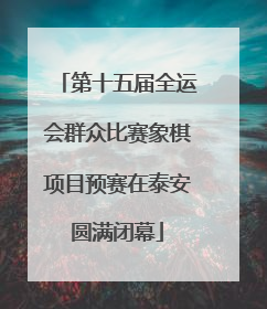 第十五届全运会群众比赛象棋项目预赛在泰安圆满闭幕