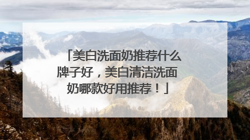 美白洗面奶推荐什么牌子好，美白清洁洗面奶哪款好用推荐！
