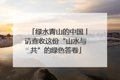 绿水青山的中国丨请查收这份“山水与共”的绿色答卷