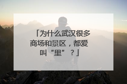 为什么武汉很多商场和景区，都爱叫“里”？
