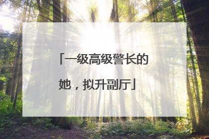 一级高级警长的她，拟升副厅