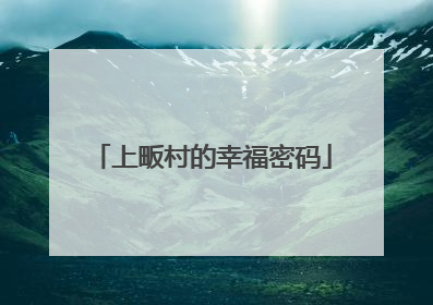 上畈村的幸福密码