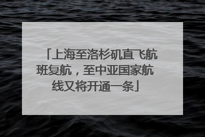 上海至洛杉矶直飞航班复航，至中亚国家航线又将开通一条