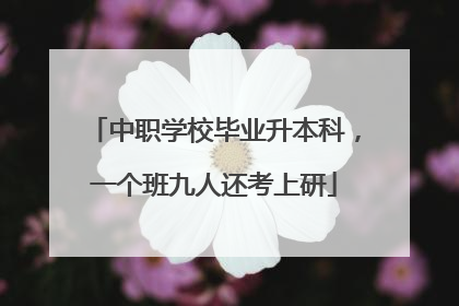 中职学校毕业升本科，一个班九人还考上研