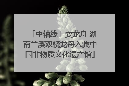 中轴线上耍龙舟 湖南兰溪双桡龙舟入藏中国非物质文化遗产馆