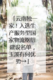 云南独一家！入选生产服务型国家物流枢纽建设名单，玉溪有何优势→