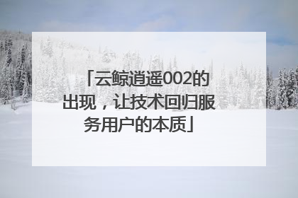 云鲸逍遥002的出现，让技术回归服务用户的本质