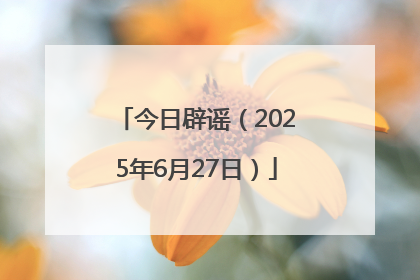 今日辟谣（2025年6月27日）
