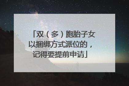 双（多）胞胎子女以捆绑方式派位的，记得要提前申请
