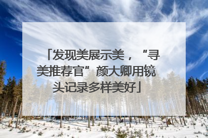 发现美展示美，“寻美推荐官”颜大卿用镜头记录多样美好