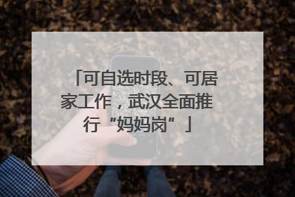 可自选时段、可居家工作，武汉全面推行“妈妈岗”