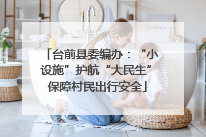 台前县委编办：“小设施”护航“大民生” 保障村民出行安全