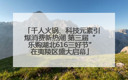 千人火锅、科技元素引爆消费新热潮 第三届“乐购湖北616三好节”在夷陵区盛大启幕