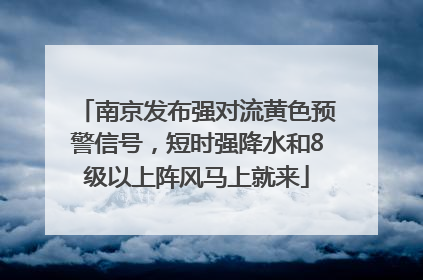 南京发布强对流黄色预警信号，短时强降水和8级以上阵风马上就来