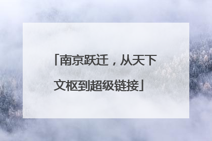 南京跃迁，从天下文枢到超级链接