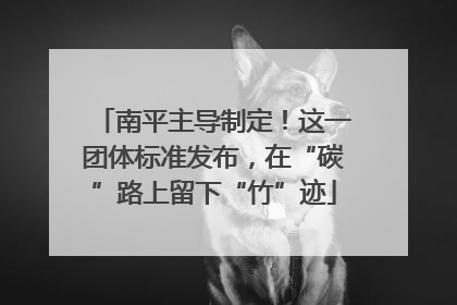 南平主导制定！这一团体标准发布，在“碳”路上留下“竹”迹