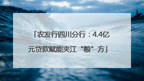 农发行四川分行：4.4亿元贷款赋能夹江“粮”方