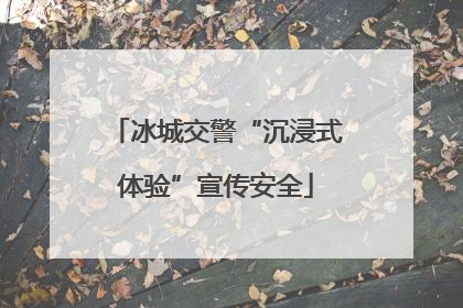 冰城交警“沉浸式体验”宣传安全