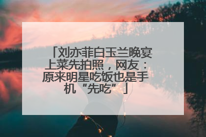 刘亦菲白玉兰晚宴上菜先拍照，网友：原来明星吃饭也是手机“先吃”