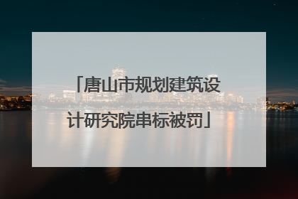 唐山市规划建筑设计研究院串标被罚