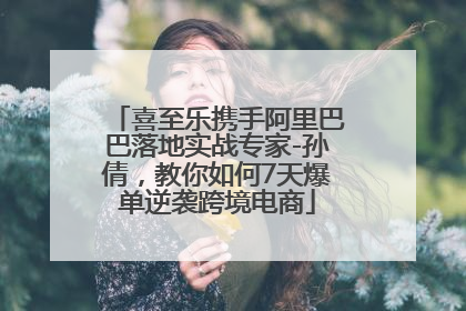 喜至乐携手阿里巴巴落地实战专家-孙倩，教你如何7天爆单逆袭跨境电商
