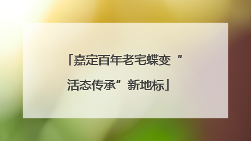 嘉定百年老宅蝶变“活态传承”新地标