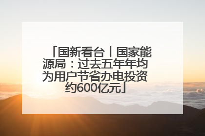 国新看台丨国家能源局：过去五年年均为用户节省办电投资约600亿元