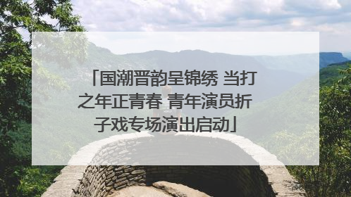 国潮晋韵呈锦绣 当打之年正青春 青年演员折子戏专场演出启动