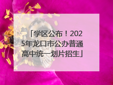 学区公布！2025年龙口市公办普通高中统一划片招生