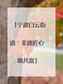 宁波白云街道：非遗匠心助共富