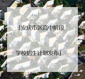 安庆市区高中阶段学校招生计划发布