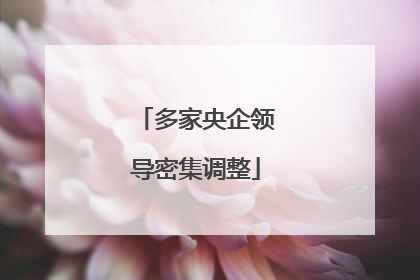 多家央企领导密集调整